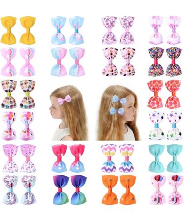 40PCS Unicorn Baby Girls Hair Bows Alligator Clips - Grosgrain Ribbon Barrettes for Kids - Buy Online on GoSupps.com