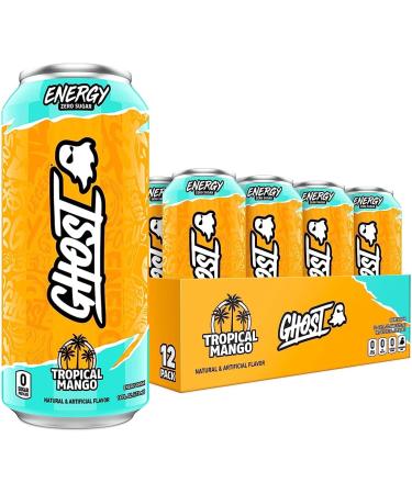 GHOST ENERGY Drink Sugar-Free Energy Drink Energy & Focus & Natural Caffeine L-Carnitine & Soy & Gluten-Free Drink (Tropical Mango 16oz 473ml) (PACK OF 2) (USA IMPORT) - Buy Online on GoSupps.com
