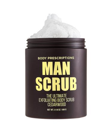 Body Prescriptions Body Scrub for Men- Ultimate Exfoliating Scrub Infused with Cedarwood  Men s Body Wash in Jar with Twist Top  21 oz  For All Skin Types Cedarwood 21.06 Ounce (Pack of 1)