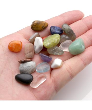 JSDDE 20pcs Tumbled Mini Stones Crystal Collection Box - Healing Energy Gemstones Variety for Positive Energy - Buy Online on GoSupps.com