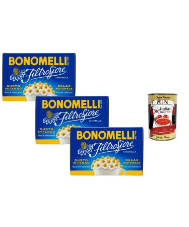 Italian Gourmet E.R. Italian Gourmet Chamomile Tea Bags 3 x 28g (14 bags each) Intense flavor natural relaxation whole flowers herbal tea for evening and everyday use + Italian Gourmet Polpa