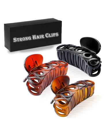 Hair Clips for Thick Hair 3.6" Hair Claw Clips Strong Hold Hair Clips for Women Thick Thin Hair 3PCS (Matte)