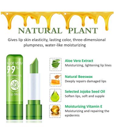 Aloe Vera Lipstick Set - Long Lasting Moisturizing Lip Balm - Magic Temp Color Change - Waterproof Matte Finish - 3 Pack - Buy Online on GoSupps.com