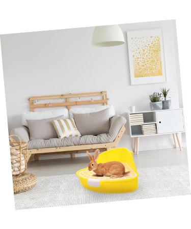HANABASS Box Rabbit Toilet Hamster Litter Guinea Pig Toilet Potty Train Rabbit Hamster Sand Litter Plastic 25X19X10CM Yellow - Buy Online on GoSupps.com