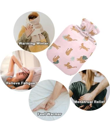 Naanle Tropical Leopard Hot Water Bottle - 1L Transparent Heat Bottle for Bed | Hand & Feet Warmer Pain Relief & Cold Therapy - Buy Online on GoSupps.com