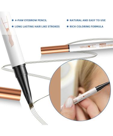 Magic Eyebrow Pencil with 4 Fork Tip Microblading Brow Pencil for Natural Makeup Long-Lasting All Day Fine Stroke 3D Waterproof Brow Pen to Accurate Depiction for Makeup Beginners(Light Brown) - Buy Online on GoSupps.com