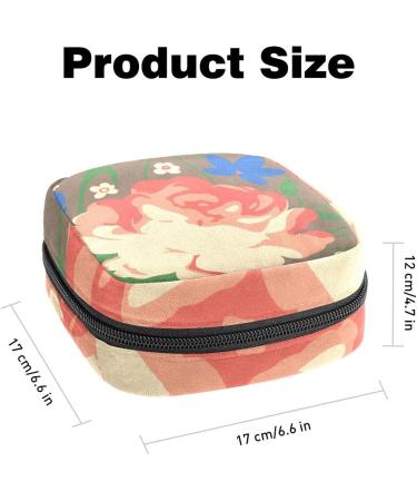 Watercolor Red Flower Period Bag - Sanitary Napkin Storage & Makeup Travel Pouch - Buy Online on GoSupps.com