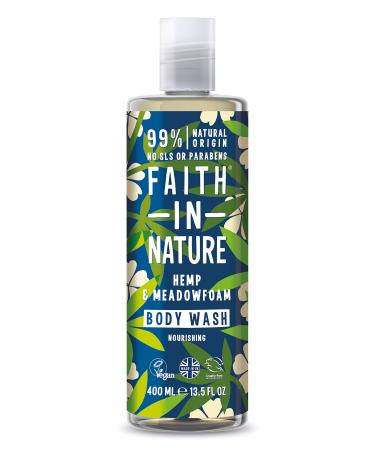 Faith In Nature Natural Hemp and Meadowfoam Body Wash Restoring Vegan and Cruelty Free No SLS or Parabens 400 ml Hemp & Medowfoam 400 ml (Pack of 1)