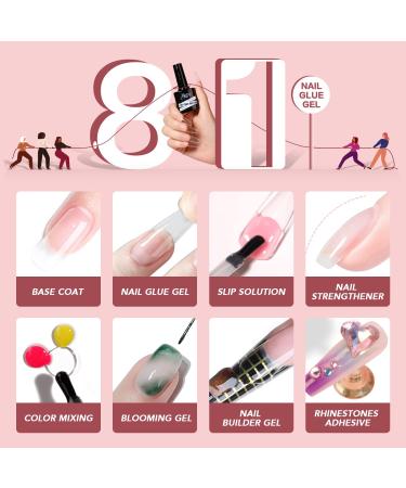 BettyCora Gel x Nail Glue - 8 in 1 Set for Gel Nail Extensions | 2PCS 12ML | Long Lasting Shine Finish | Curing Needed - Buy Online on GoSupps.com
