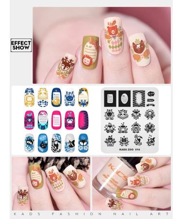 KADS Nail Art Stamping Plates Set Image Template Stencils Pattern with Stamping Plates Holder Case Organizer (ZO016) - Buy Online on GoSupps.com
