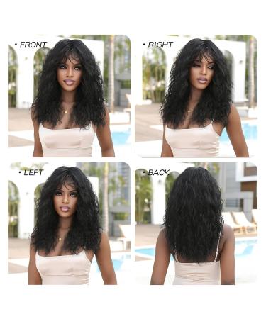 Testar Black Curly Wigs for Black Women | Shoulder-Length Deep Wavy & Heat-Resistant Synthetic Wig for Daily & Party Use - Buy Online on GoSupps.com