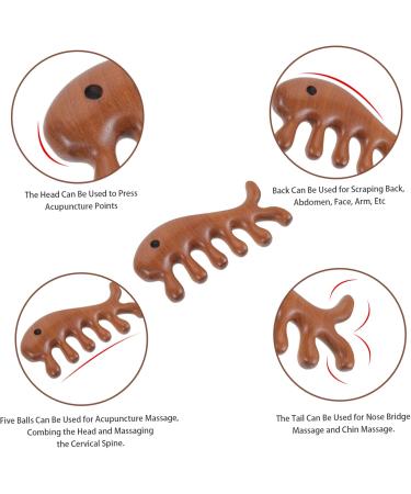 Magiclulu 3-St Fish Massage Comb - Comfortable Jade Wooden Hair Tool for Women | Face Massage & Grooming Comb - Buy Online on GoSupps.com