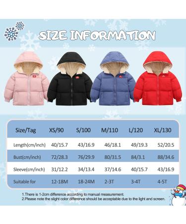 Kids4ever Baby Boys Girls Winter Coat | Red Hooded Jacket | Windproof Fleece Outerwear for Toddlers | 4-5 Years - Buy Online on GoSupps.com