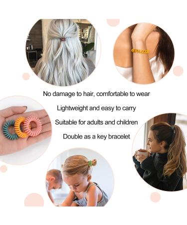 JessLab Spiral Hair Ties 20 Pcs - Traceless Phone Cord Ponytail Holders for Girls & Women - No Crease Coil Hair Accessory - Matte Finish - Buy Online on GoSupps.com