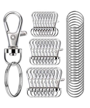 sprookber 100pcs Metal Lobster Claw Clasp with Key Ring, Keychain Rings for  Crafts, Key Jewelry DIY Crafts, Lanyard Clips snap Hook, Swivel Clasps Clip  (Claw Clasp 50pcs+Key Ring 50pcs) 1.2inch(32mm)