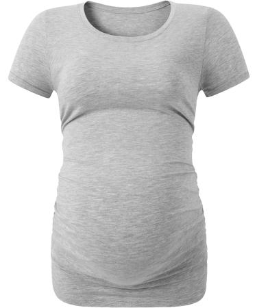 LAPASA Maternity Tops: Soft Modal Cotton Pregnancy Tshirts - XXL Black/Heather Gray/Off White - Buy Online on GoSupps.com