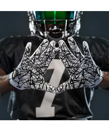 Cutter Game Day Football Glove - Silicone Handle Youth & Adult Sizes (1 Pair) - Black L for Adults - Buy Online on GoSupps.com