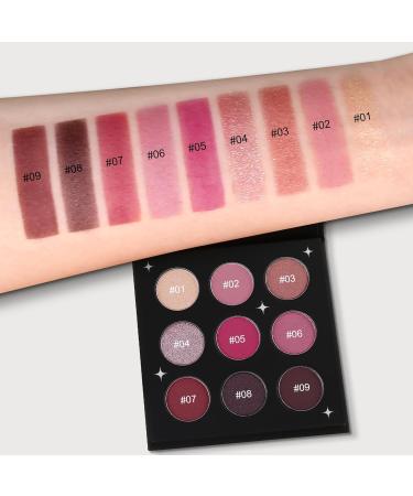 Arousar Eyeshadow Palette Matte Shimmer Glitter Pink Eye Makeup Palette Highly Bold Pigmented Pressed Powder Palette Natural Velvet texture Fading Rose 03.fading Rose - Buy Online on GoSupps.com