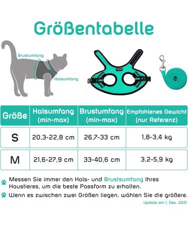 Aokcats Reflective Cat Harness Set with Leash & Dishes - Adjustable Outbreak-Proof for Cats & Rabbits - Green - Buy Online on GoSupps.com