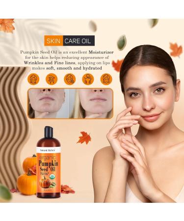 Natural Riches Pumpkin Seed Oil - USDA Organic 16oz Moisturizer | Pure Unrefined Cold Pressed Carrier Oil for Face Hair Body & Eyelashes - Buy Online on GoSupps.com