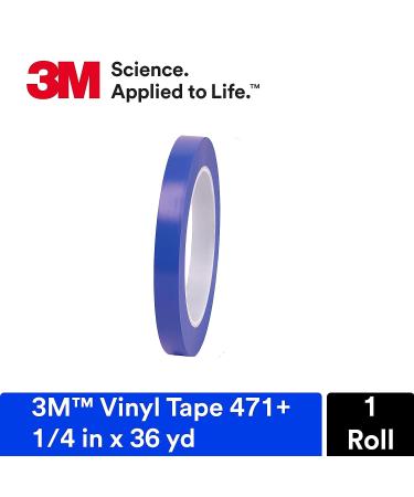 3M Vinyl Tape 471+ Indigo 1/4 x 36 yd - Fine Line Tape for Paint Masking & Striping | High-Temperature, Stretchable | Ideal for Color Separation & Complex Designs - Buy Online on GoSupps.com