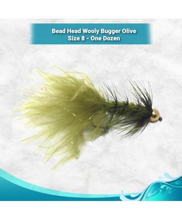 Feeder Creek Wooly Bugger Fly Fishing Flies - 12pc Handmade Wet Flies for Trout, Bass, and Salmon in Olive - Freshwater Fishing Assortment - Buy Online on GoSupps.com