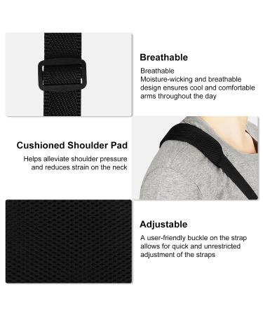 Kids Mesh Arm Sling - Adjustable Shoulder Immobilizer for Broken Bones & Sprains - Child Rotator Cuff Support Brace - Black S - Buy Online on GoSupps.com