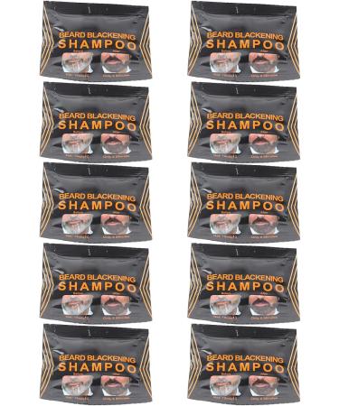 Black Beard Hair & Beard Shampoo Dye - Natural Blackening Essence for Men and Women - 5-Minute Results - 10 Pack (15ML each) - Buy Online on GoSupps.com