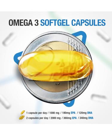 TUDIMO Omega 3 1000 mg per Softgel 100 pcs 3+ Month Supply of Rapid Disintegrating Softgel Capsules each with 1000mg Premium Quality Fish Oil - Buy Online on GoSupps.com