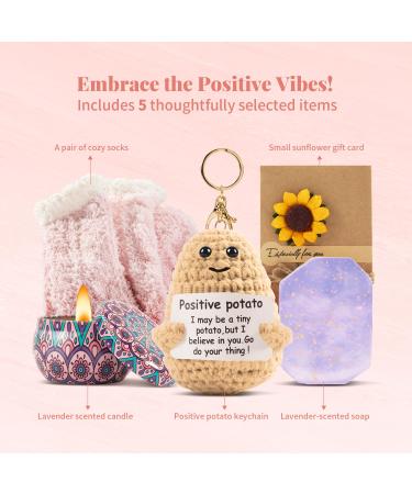 Positive Potato Gifts for Women | Inspirational Birthday Gifts | Crochet Gift Set in Pink - Muse Lagoon - Buy Online on GoSupps.com