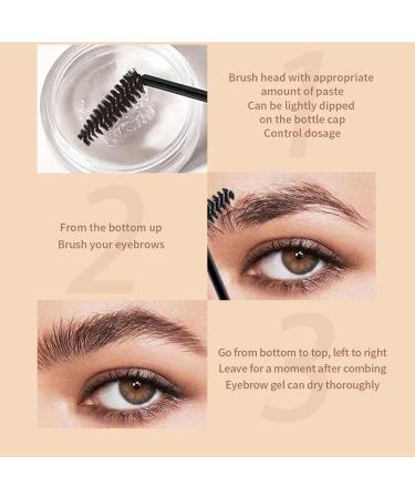Eyebrow Shaping Gel - Transparent Brow Gel | Long Lasting Eyebrow Styler with Brush Sweat-Proof Instant Shaping Gel for Men Women Cle-ca - Buy Online on GoSupps.com