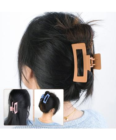 6 Pack Non-Slip Medium Hair Claw Clips - Strong Hold Hair Jaw Clips for Thin to Thick Hair - 3.5 Inch Square Claw Clips - Ideal for Fine and Long Hair (6 Colors) - Buy Online on GoSupps.com