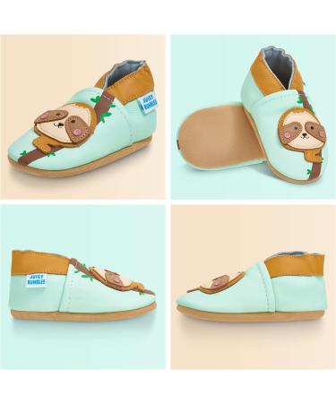 Soft Sole Leather Baby Shoes for Girls and Boys | Toddler Walking Shoes 2-3 Years | Sloth Design - Buy Online on GoSupps.com