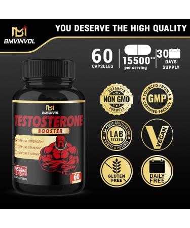 Test Booster Supplement for Men - 15 500mg Herbal Equivalent - Supports Strength  Muscle  Energy - Made with Tribulus  Panax Ginseng  Ashwagandha - Buy Online on GoSupps.com