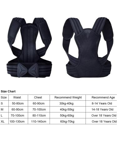Back Posture Corrector for Adult Children Women Men Adjustable Lumbar Back Brace Support Belt Waist Strap Upper and Lower Back Support Protection Belt (Color : Black Size : Medium) (Black - Buy Online on GoSupps.com