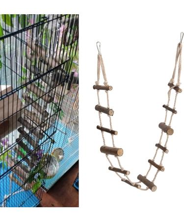 Fdit Bird Ladder Toy Hamster Stairs Wooden Flexible Suspension Bridge Climbing Swing for Parrot Budgie Parakeet Cockatiel African Grey Hamster Squirrel - Buy Online on GoSupps.com