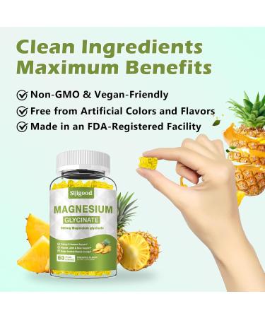 2 Pack Magnesium Glycinate Gummies 600mg Relaxation & Zzz Support Magnesium Potassium Supplement for Adults and Kids Sugar-Free Vitamin C B6 B12 D3 and CoQ10 Pineapple Flavor 120 Count Pineapple 60 Count (Pack of 2) - Buy Online on GoSupps.com