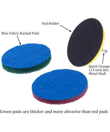 Hoadoek 5 Inch Drill Power Brush Tile Scrubber Scouring Pads Cleaning Kit Heavy Duty Household Cleaning Tool (Drill NOT Included) green & red - Buy Online on GoSupps.com