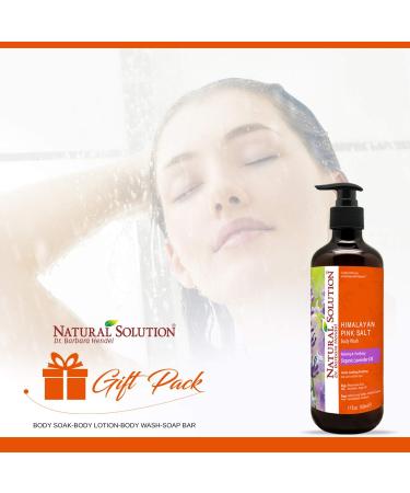Natural Solution Bath & Body Gift Set - Relaxing Lavender Oil Body Wash Hand Soap Charcoal Soap & Bath Salt - Ideal Birthday & Christmas Personal Care Gifts (4 in 1 - Buy Online on GoSupps.com