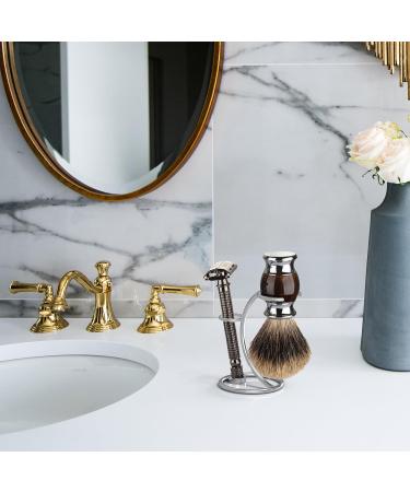 Linkidea Shaver Kit Storage Stand - Stainless Steel Holder for Safety Razor & Shaving Brush | Perfect for Bathroom & Shower | Compatible with Manual Razors (Silver - Buy Online on GoSupps.com