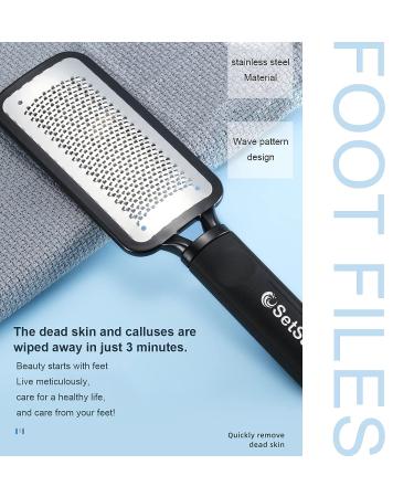 SetSail Stainless Steel Foot File Callus Remover - Professional Pedicure Tool for Wet and Dry Feet - Foot Scrubber for Dead Skin Removal - Buy Online on GoSupps.com