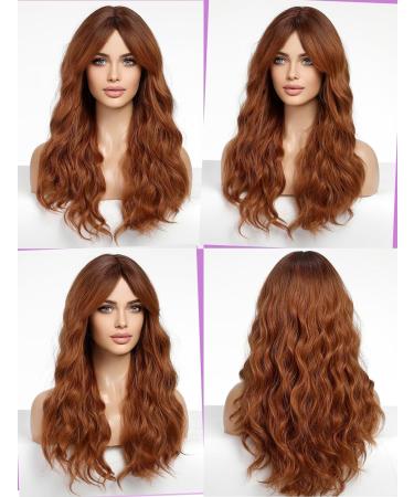 Wokestar Long Auburn Synthetic Hair Wig for Women with Curtain Fringe - Shop Now - Buy Online on GoSupps.com