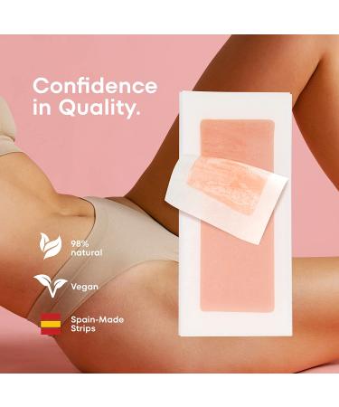 40 Wax Strips for Hair Removal - Vegan & 98% Natural Spain Made Waxing Strips - Body, Bikini & Brazilian Wax - Ready to Use Hair Remover for Women with 4 Finishing Wipes - Buy Online on GoSupps.com