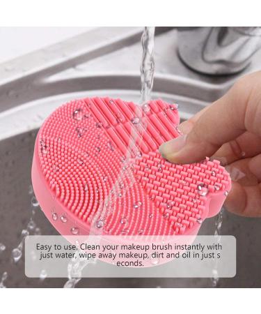 Minkissy 2 1 Makeup Brush Cleaning Pad Silicone Makeup Brush Makeup Brush Pad Brush Scrubber Mat Silicone Brush Cleaner Brush Cleaner Pad Cosmetic Brush Drying Rack Silica Gel Portable Red - Buy Online on GoSupps.com