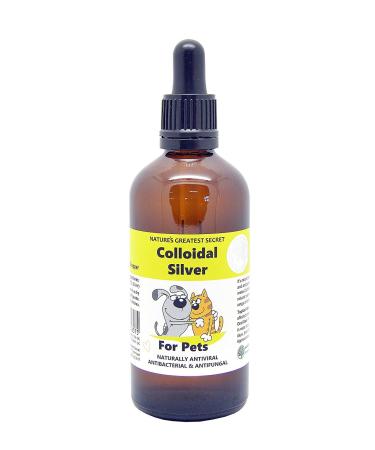 Nature's Greatest Secret Antibacterial Premium Quality Smallest Particle Size Crystal Clear Colloidal Silver Petcare 20ppm Dropper 100ml Natural 100 ml (Pack of 1)