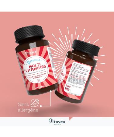 VITAVEA WELL-BEING - Adult Multivitamin Gummies - 11 Vitamins and Minerals - Fatigue Energy Immunity - Vitamin C Vitamin D Vitamin B12 Zinc - Lemon Flavor - 20 gummies - 20 days - Buy Online on GoSupps.com