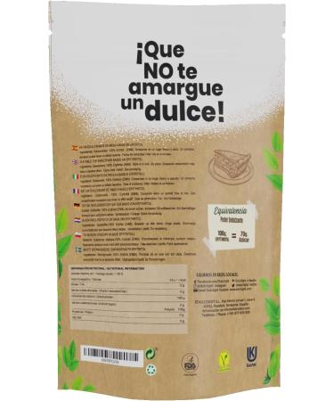 Edulcodiet SL Sweetener Zero Erythritol Bio 300gr 100 Natural 0 Calories DulciLight Sugar substitute Organic and ecological Vegan Alternative Popular with Keto and Ketogenic Diets - Buy Online on GoSupps.com