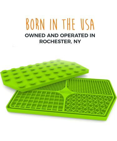 Mighty Paw Dog Lick Pad | BPA-Free Silicone Mat for Anxiety Relief, Slow Feeding, and Dental Health | Strong Suction Cups | Dishwasher Safe - Green - Buy Online on GoSupps.com
