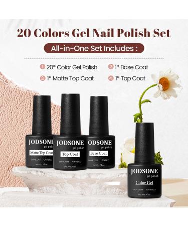 JODSONE 23 PCS Gel Nail Polish Set - Long Lasting Multicolored with Base & Top Coat | Perfect for All Seasons - Buy Online on GoSupps.com