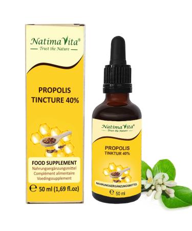 Propolis tincture 40% - 50 ml - pure high -dose propolis drop - 100% naturally - propolis extract - practical pipette - simple dosage - Natimavita 50 ml (1 Pack) - Buy Online on GoSupps.com